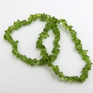 Peridot Natural Gem Stone Strand 17” Necklace Polished Chips “Hawaiian Diamond”